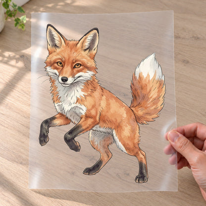 Bügelbild: Fuchs auf Zehen inkl. Anleitung – auf Transferfolie