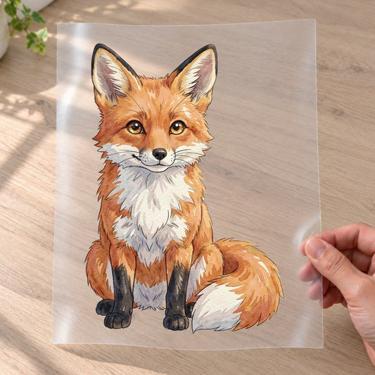 Bügelbild: Fuchs mit buschigem Schwanz inkl. Anleitung – auf Transferfolie
