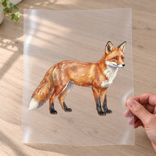 Bügelbild: Fuchs mit weißen Punkten inkl. Anleitung – auf Transferfolie