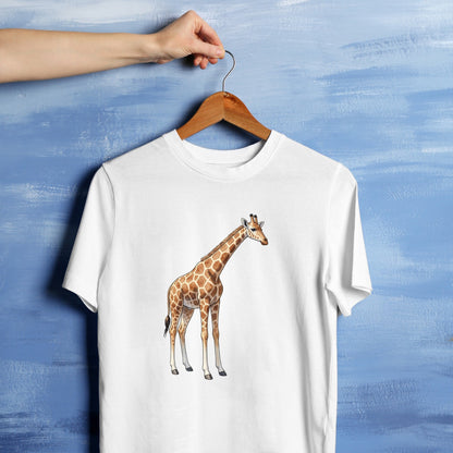 Bügelbild: Giraffe im Grasland inkl. Anleitung – auf weißem T-Shirt