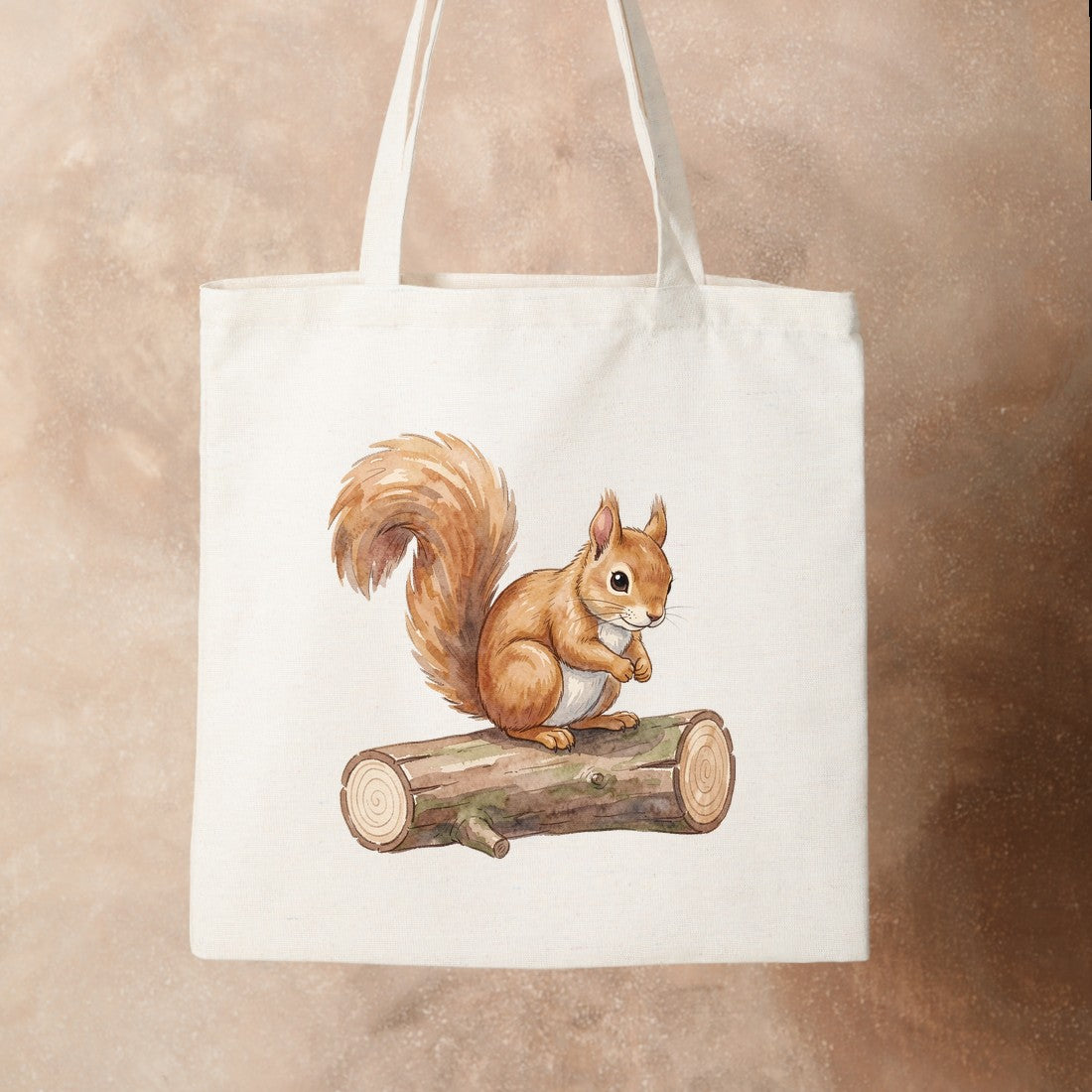 Bügelbild: Eichhörnchen auf dem Ast inkl. Anleitung – auf Stofftasche