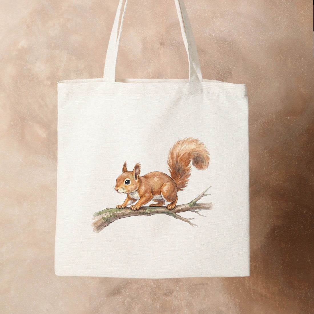 Bügelbild: Eichhörnchen auf der Pirsch inkl. Anleitung – auf Stofftasche