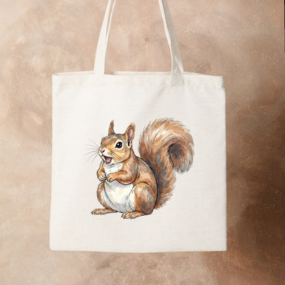 Bügelbild: Eichhörnchen mit offenem Mund inkl. Anleitung – auf Stofftasche