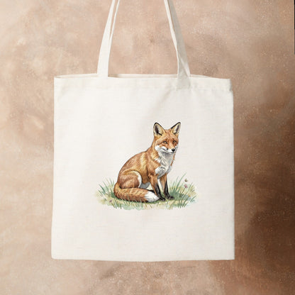Bügelbild: Fuchs im frischen Grün inkl. Anleitung – auf Stofftasche