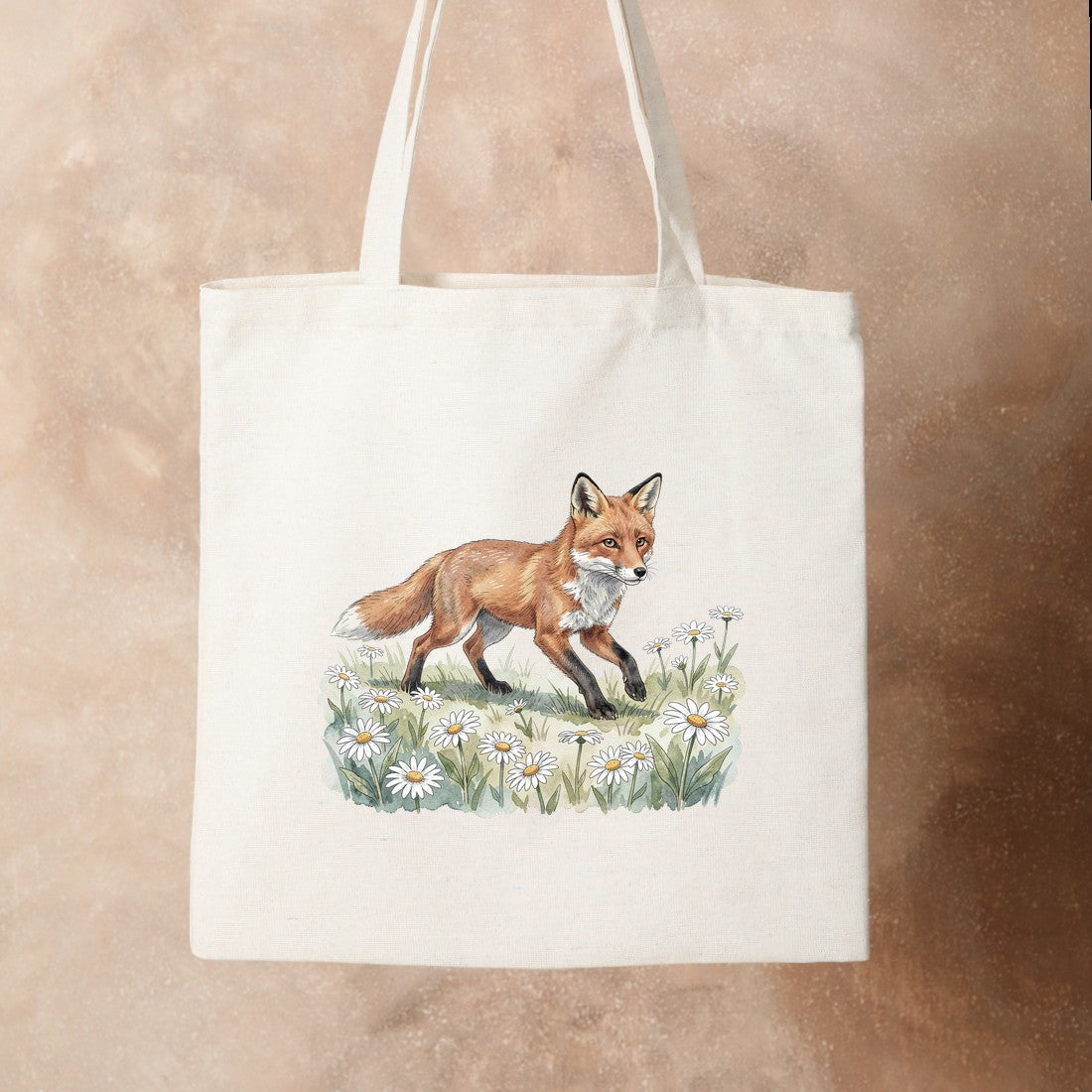 Bügelbild: Fuchs im Mohnfeld inkl. Anleitung – auf Stofftasche