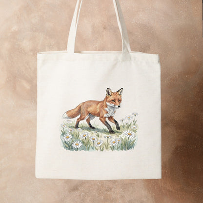 Bügelbild: Fuchs im Mohnfeld inkl. Anleitung – auf Stofftasche