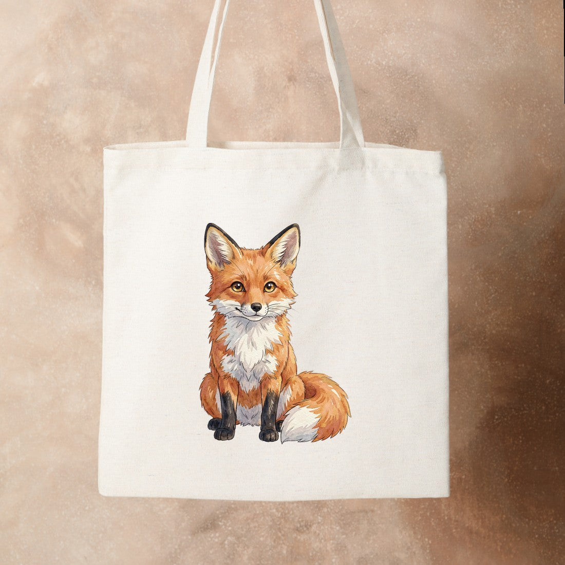 Bügelbild: Fuchs mit buschigem Schwanz inkl. Anleitung – auf Stofftasche