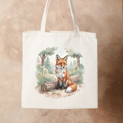 Bügelbild: Fuchs mit neugierigem Blick inkl. Anleitung – auf Stofftasche