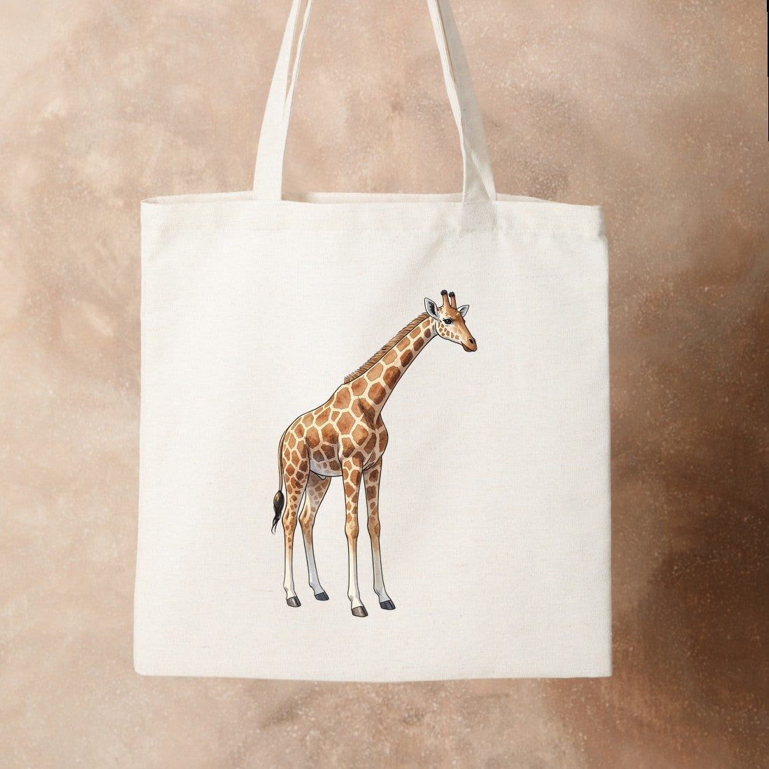 Bügelbild: Giraffe im Grasland inkl. Anleitung – auf Stofftasche