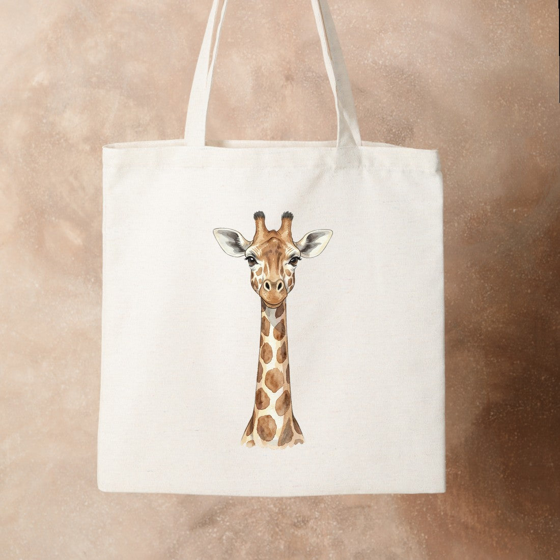 Bügelbild: Giraffe mit langem Hals inkl. Anleitung – auf Stofftasche