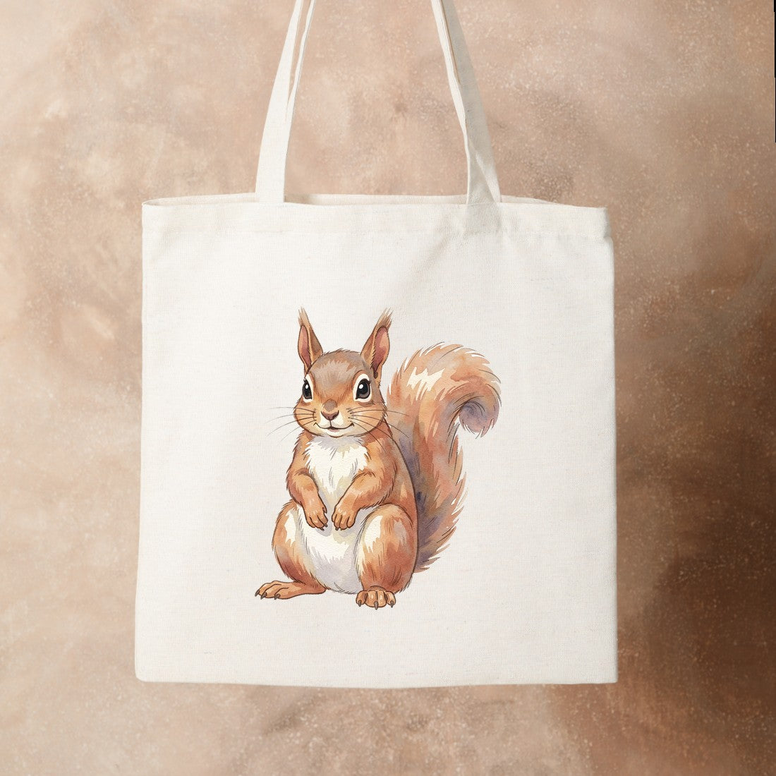 Bügelbild: Lachendes Eichhörnchen inkl. Anleitung – auf Stofftasche