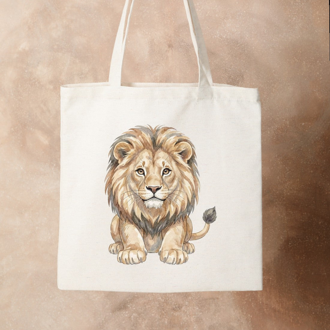Bügelbild: Löwe mit buschiger Mähne inkl. Anleitung – auf Stofftasche