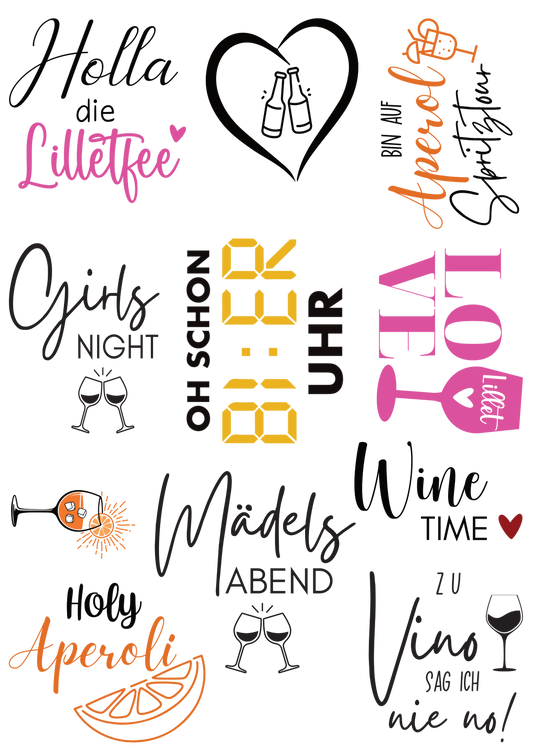 10 Bügelbilder (Sprüche)